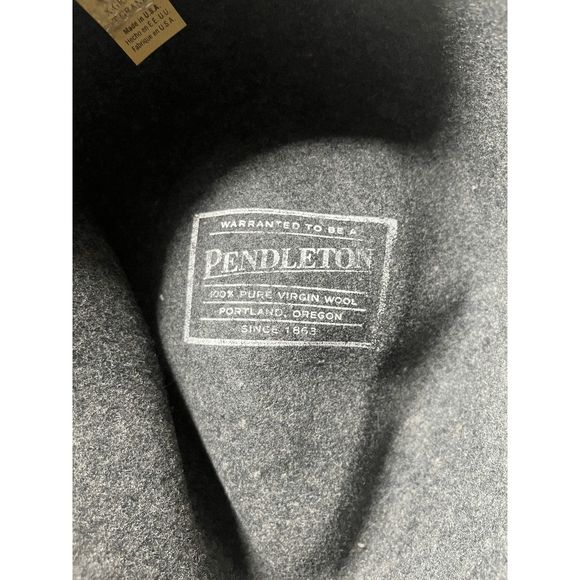 Pendleton 100% Virgin Wool Gray Grey Fedora Style XL 7 1/2 to 7 3/4 Hat X-Large - Picture 7 of 9